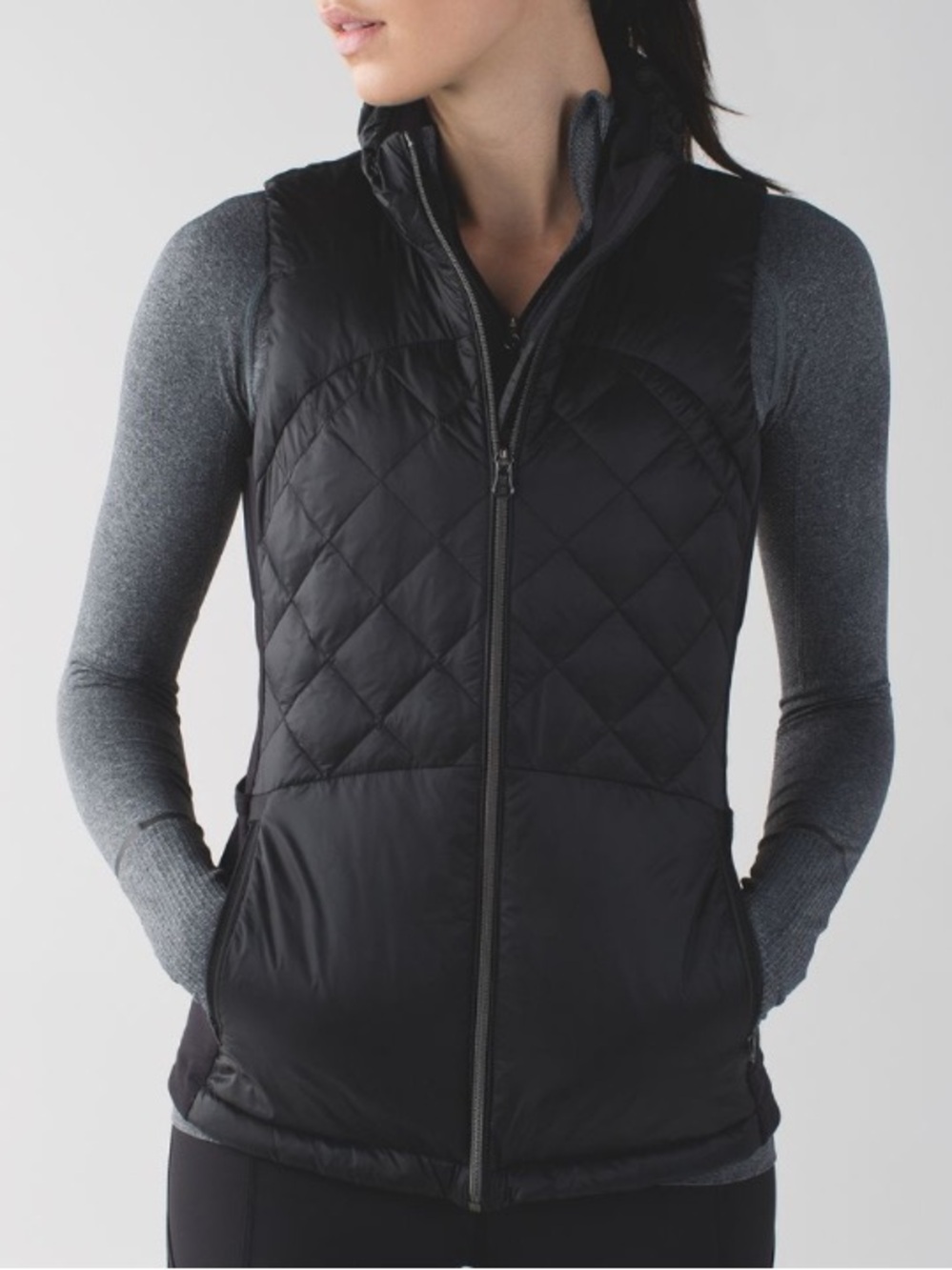 Lululemon Down For A Run Vest Black Quilted Athleisure Running Slim Fit-6